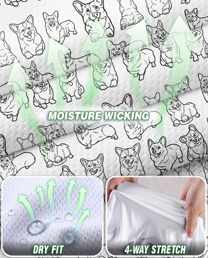 Corgi Line Art Pattern Sleeveless Polo Shirt for Women| Netecom