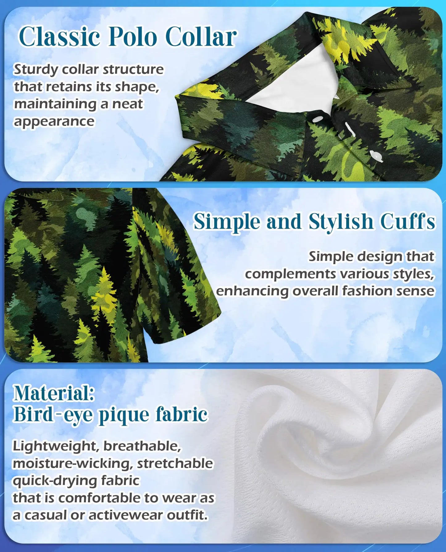 Evergreen Forest Polo Shirt - Woodland Nature Style | Netecom