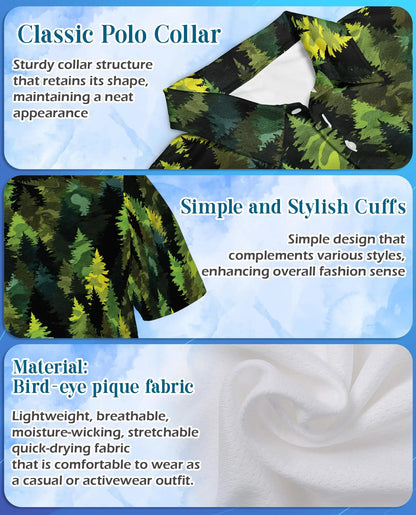 Evergreen Forest Polo Shirt - Woodland Nature Style | Netecom