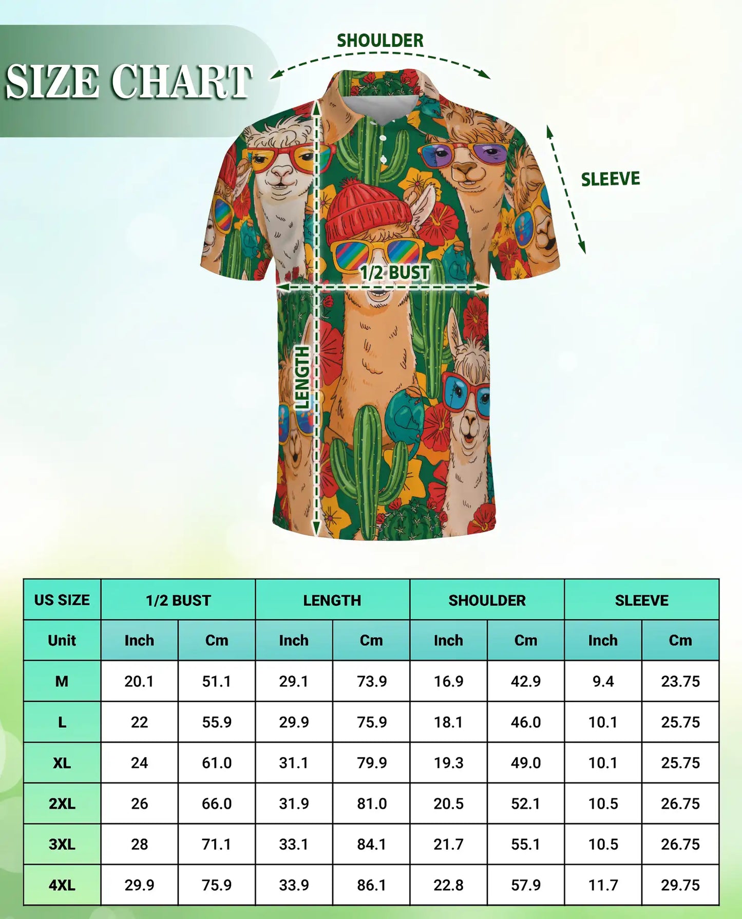 Funny Llama Cactus 3D Polo Shirt for Men – Desert Animal Style | Netecom