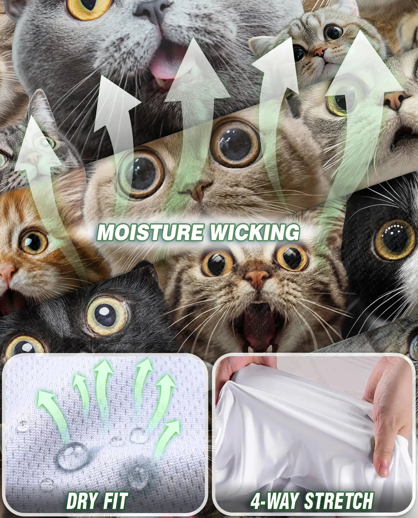 Cat Collage Sleeveless Polo Shirt for Women – Cute Feline Lover Style | Netecom