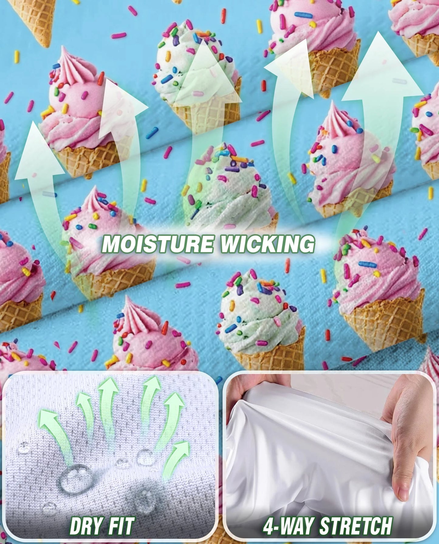 Ice Cream Pattern Sleeveless Polo Shirt for Women | Netecom