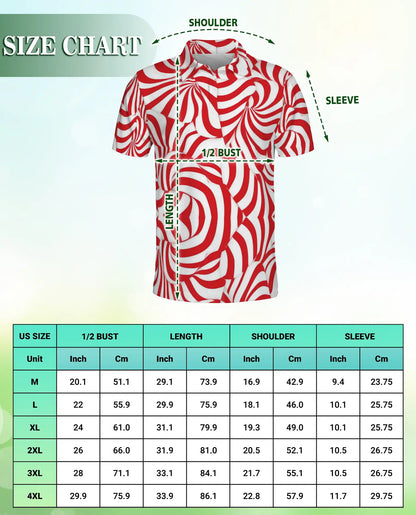 Red Swirl Polo Shirt – Abstract Optical Print | Netecom