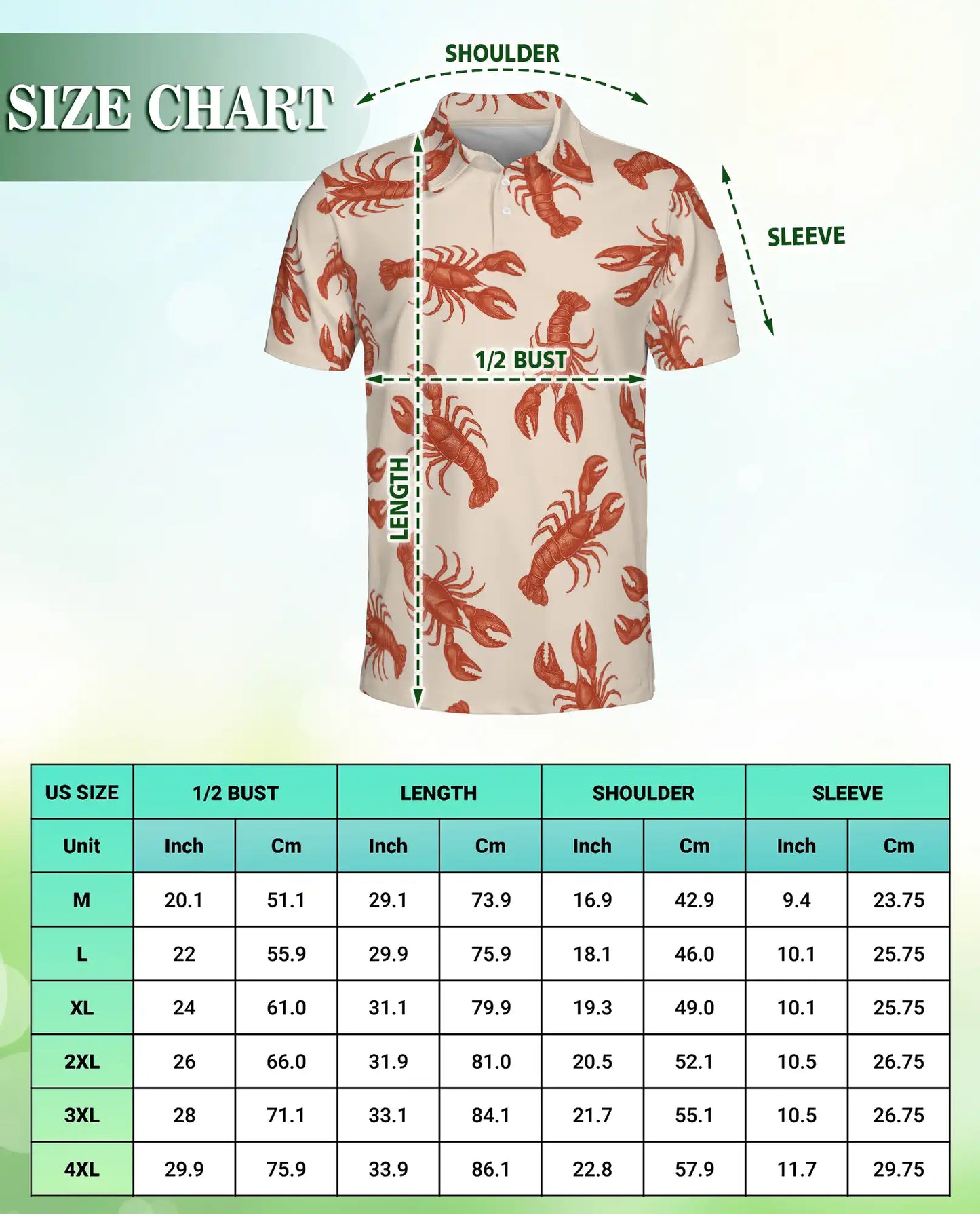 Lobster Beach 3D Polo Shirt for Men – Tropical Summer Style | Netecom