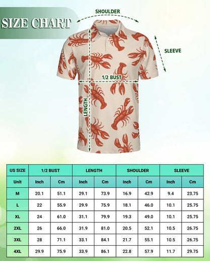 Lobster Beach 3D Polo Shirt for Men – Tropical Summer Style | Netecom