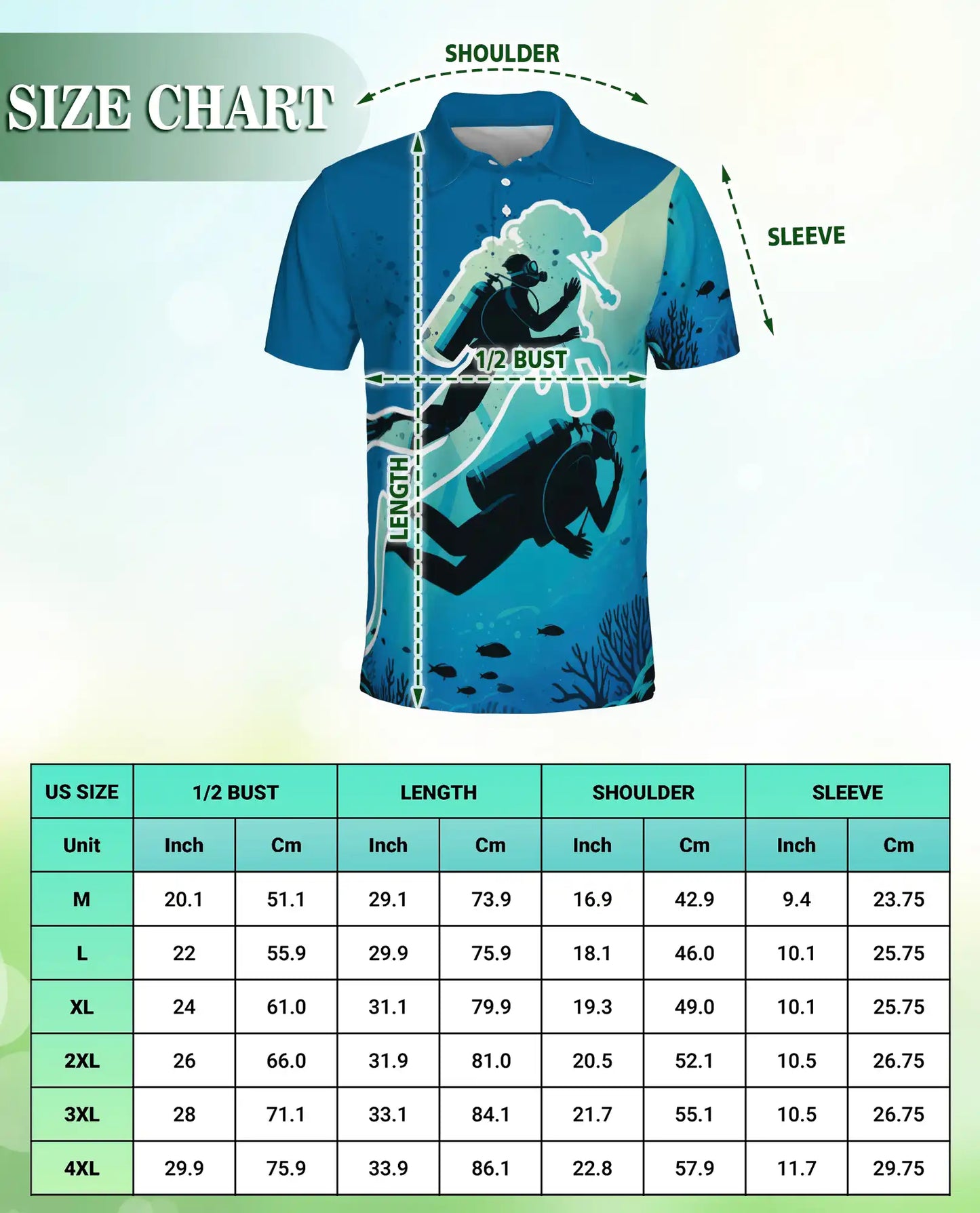 Scuba Diving Polo Shirt for Men-Underwater Ocean Diver Shirt | Netecom