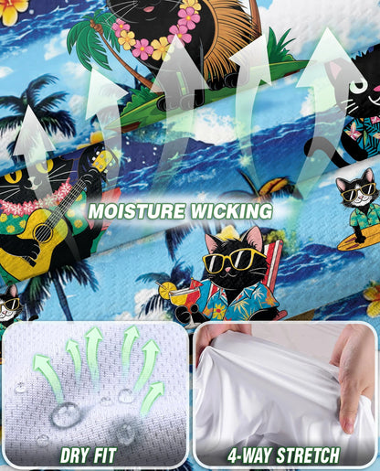 Tropical Cat Sleeveless Polo Shirt for Women | Netecom