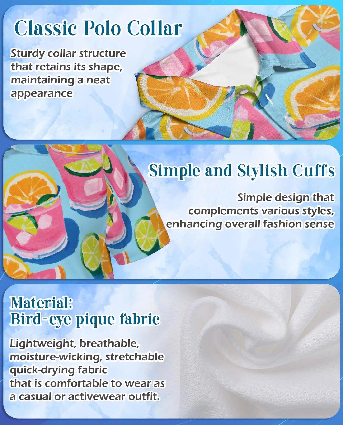 Citrus Cocktail Polo Shirt for Men – Summer Party Style | Netecom