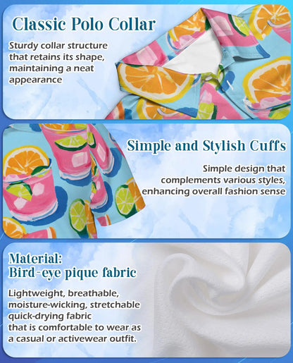 Citrus Cocktail Polo Shirt for Men – Summer Party Style | Netecom
