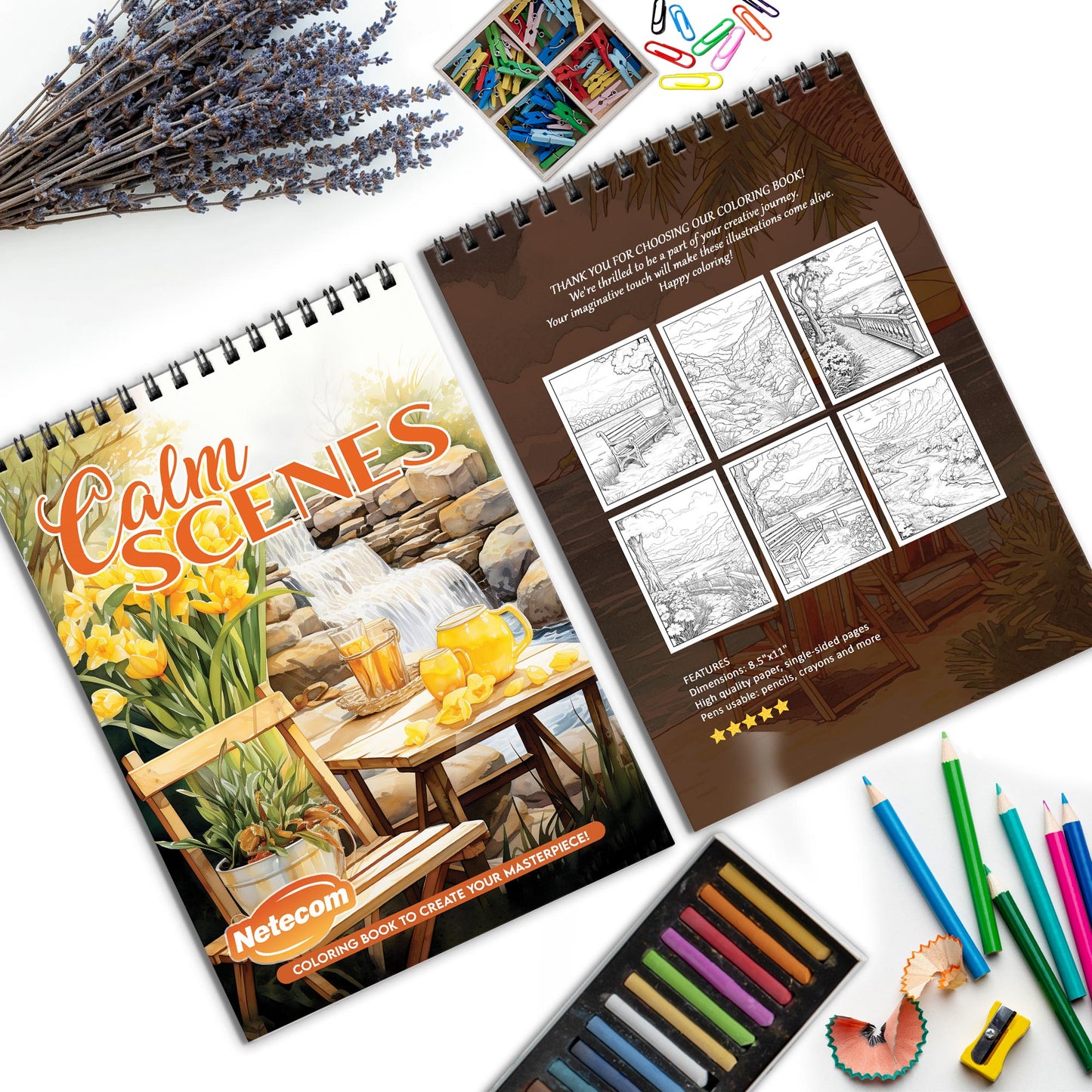 Calm Scenes Spiral Bound Coloring Book, Tranquil Scenes for a Soothing and Peaceful Coloring Experience, Perfect for Those Seeking Calm and Serenity