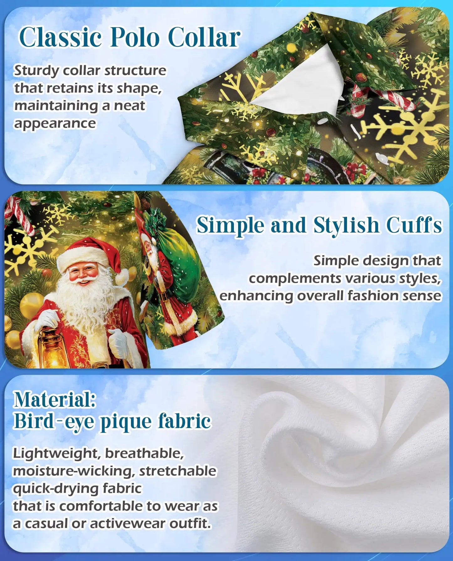 Christmas Train Santa 3D Polo Shirt for Men – Vintage Holiday Winter Style | Netecom