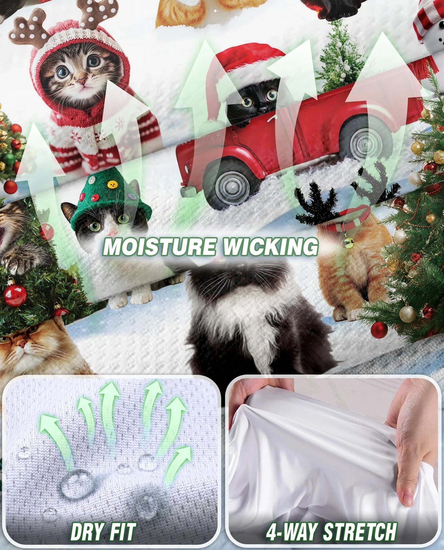 Cat Christmas Santa Sleeveless Polo Shirt for Women | Netecom