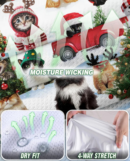 Cat Christmas Santa Sleeveless Polo Shirt for Women | Netecom