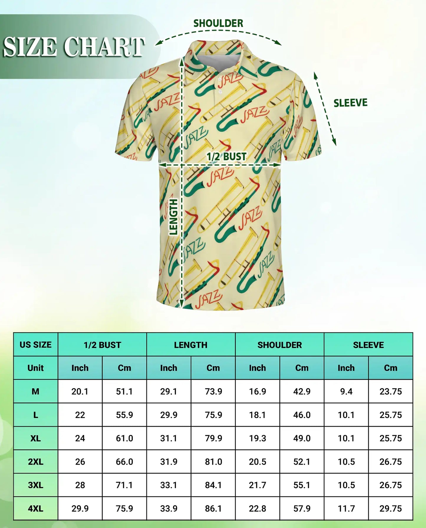 Jazz Instrument Pattern Polo Shirt | Netecom