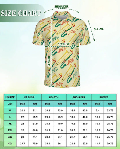Jazz Instrument Pattern Polo Shirt | Netecom