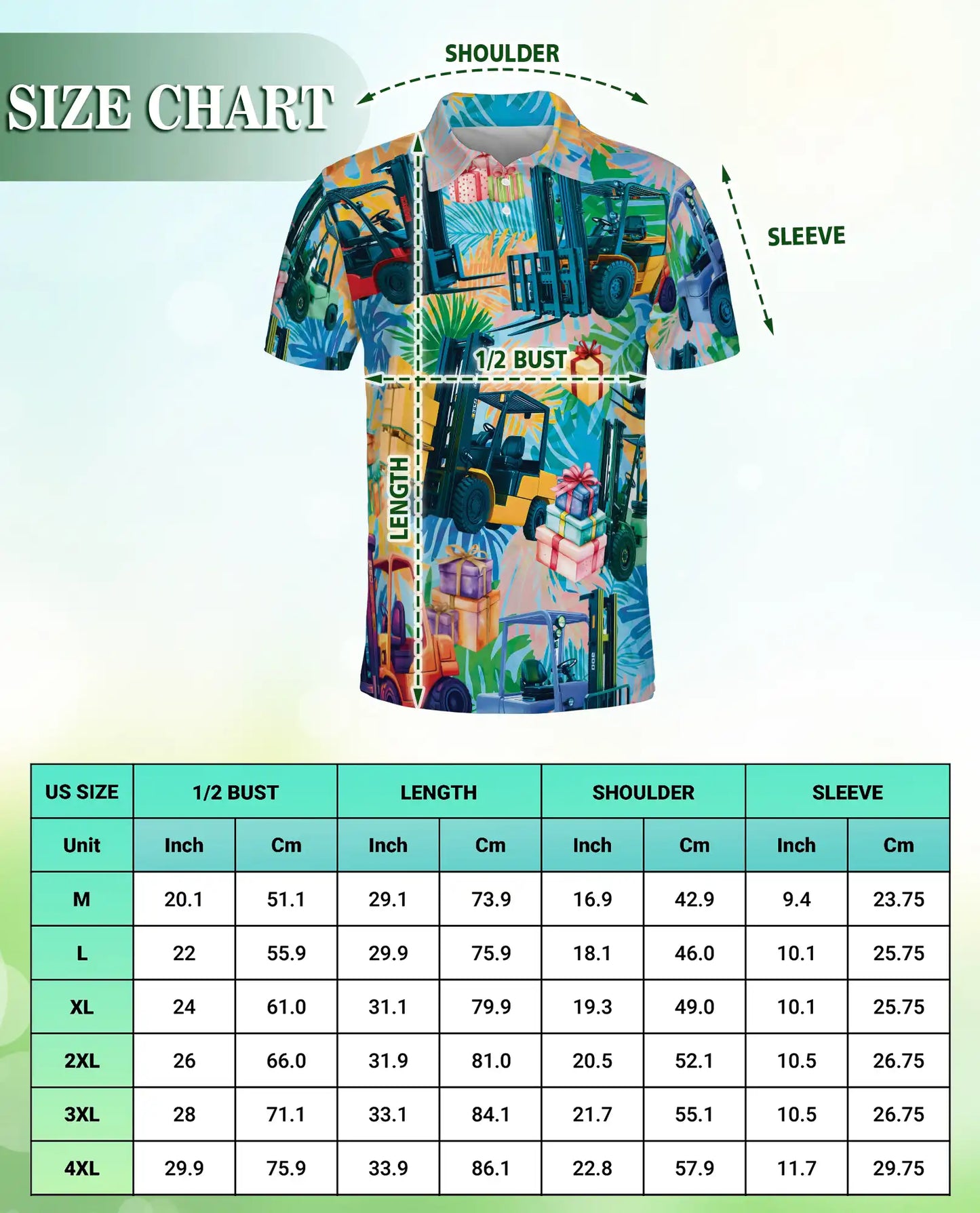 Forklift Tropical Warehouse 3D Polo Shirt for Men – Funny Logistics Worker Style | Netecom
