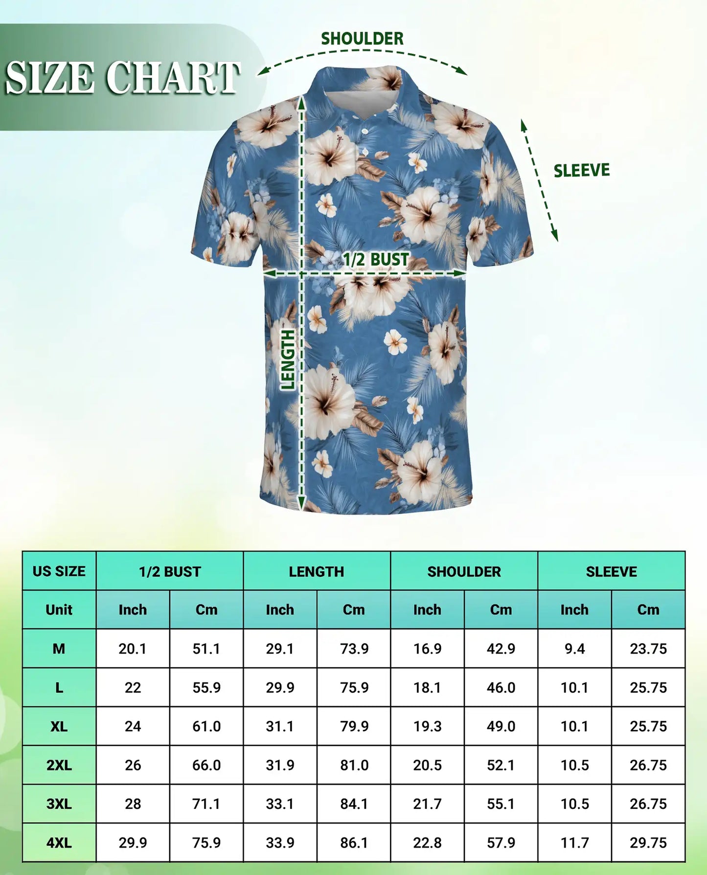 Blue Hibiscus Floral Polo Shirt | Netecom