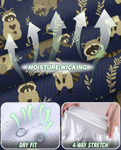 Raccoon Pattern Sleeveless Polo Shirt for Women – Cute Wildlife Style | Netecom