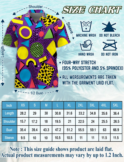 Matching Dog and Owner 80s Retro Hawaiian Shirts – Colorful Geometric Summer Beach Outfit