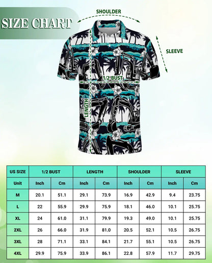 Excavator Tropical Polo Shirt – Construction Beach Print | Netecom