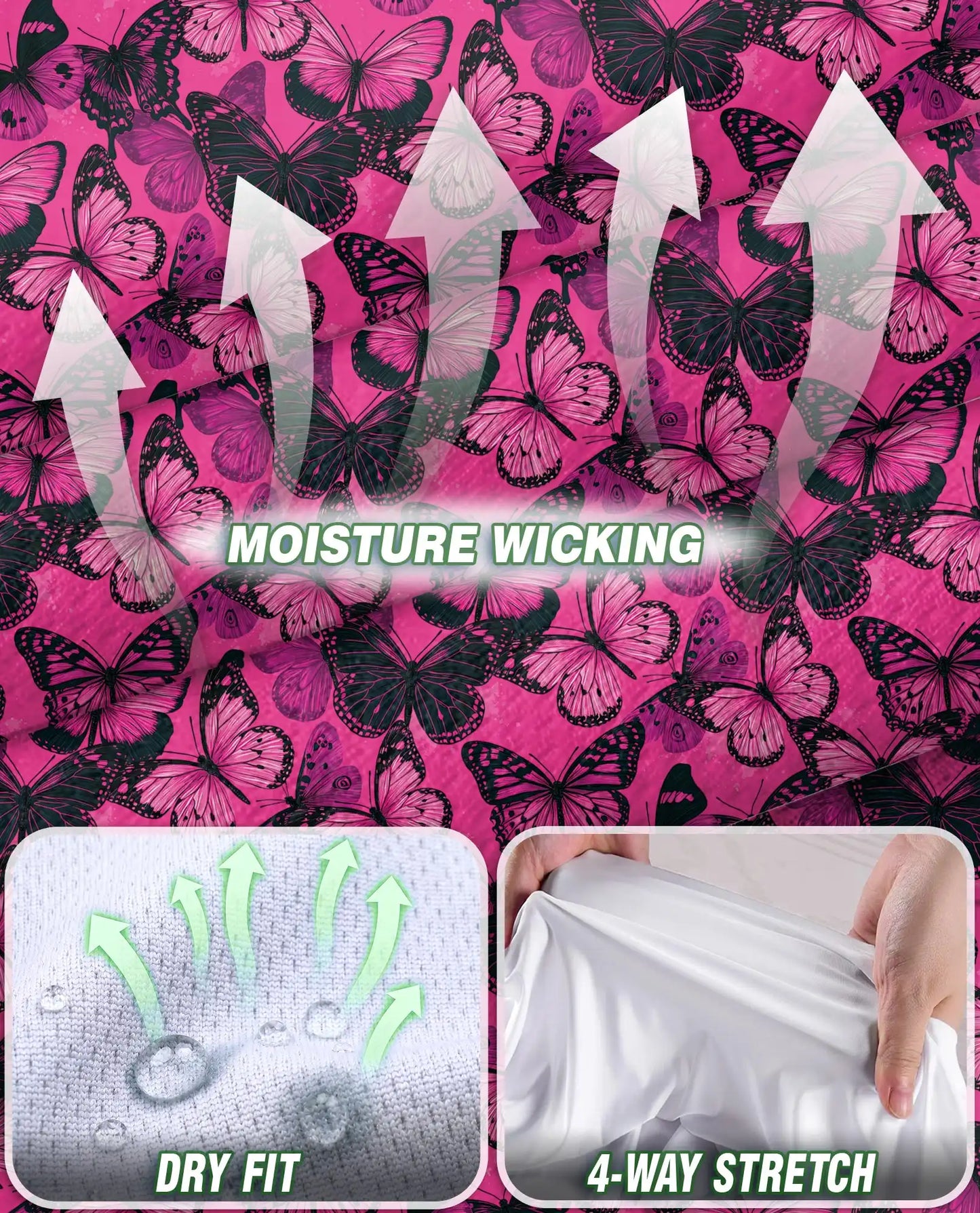 Pink Butterfly Print Sleeveless Polo Shirt for Women | Netecom
