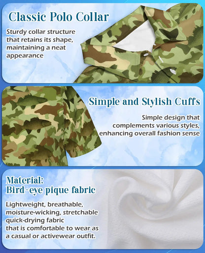 Camo Fish Polo Shirt for Men – Outdoor Fishing Style | Netecom