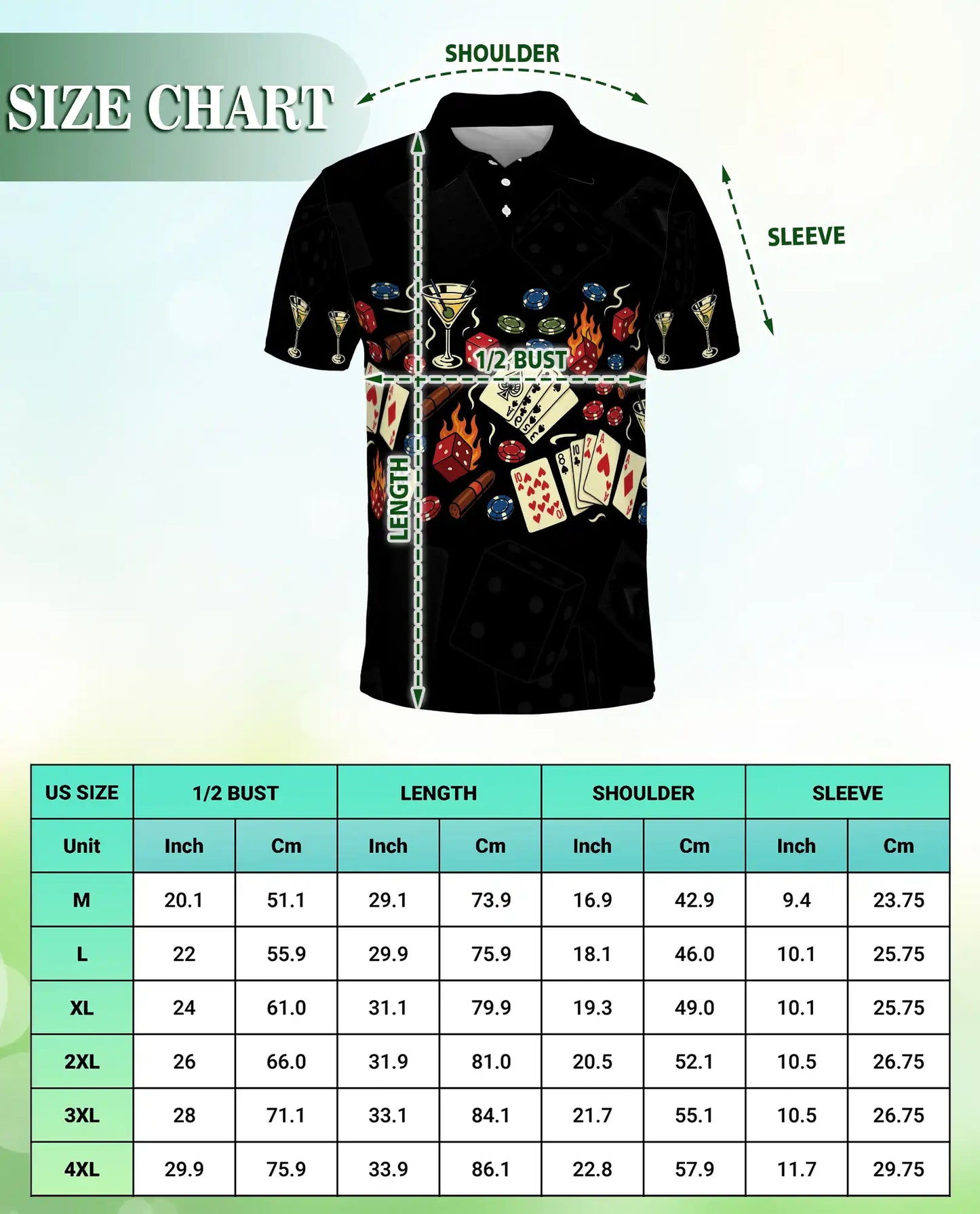 Casino Poker Polo Shirt – Gambling Night Print | Netecom