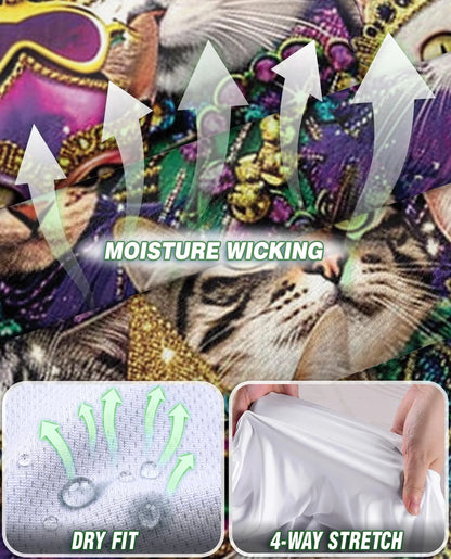 Cats Mardi Gras Carnival Sleeveless Polo Shirt for Women | Netecom