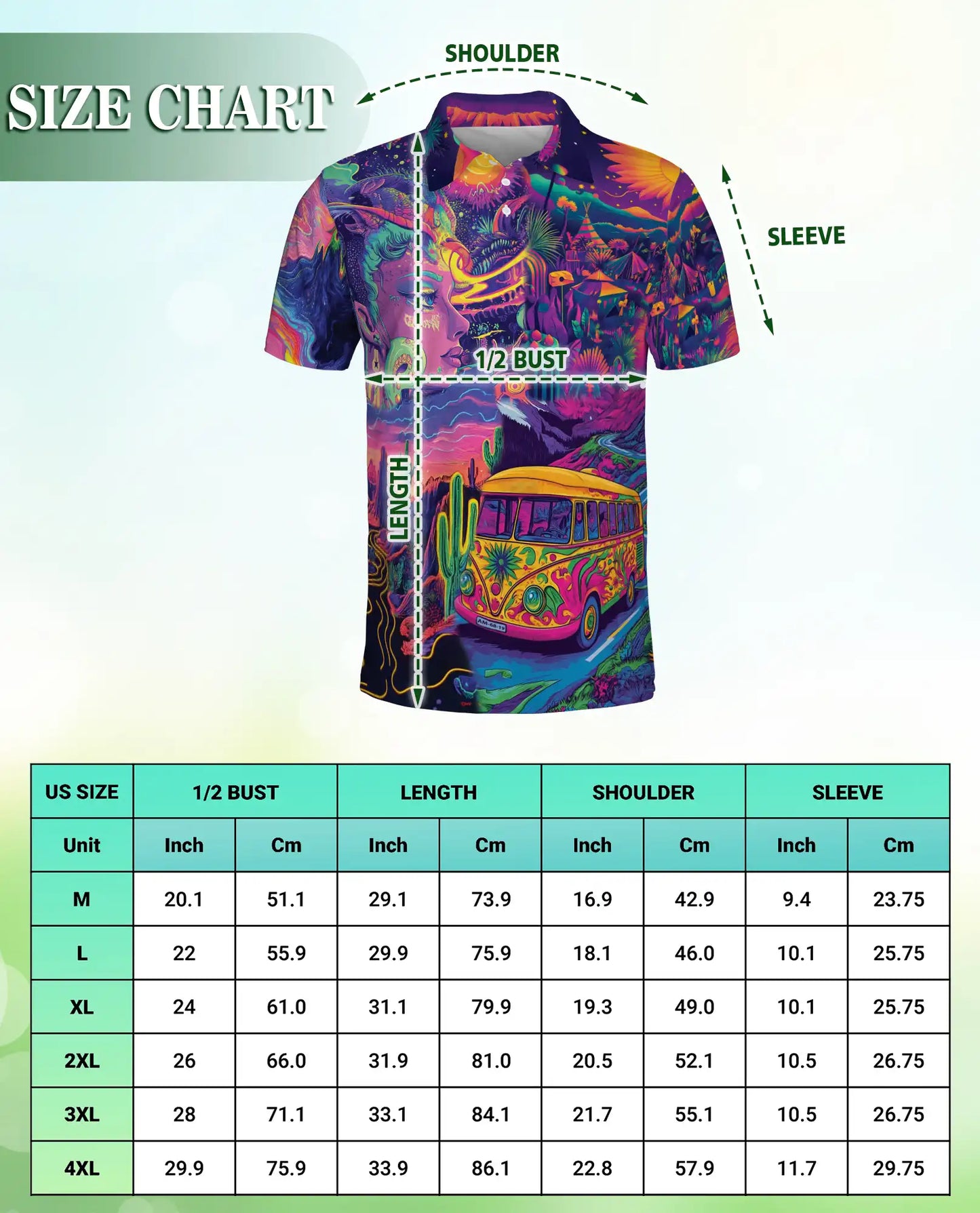 Psychedelic Hippie Van Polo Shirt | Netecom