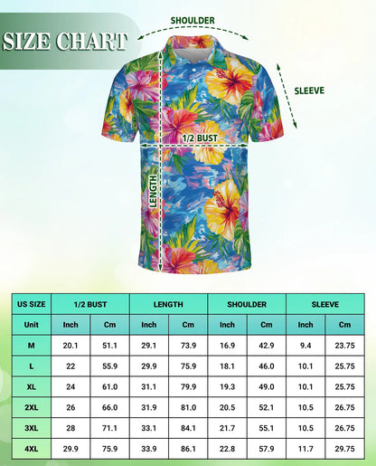 Tropical Hibiscus Floral Polo Shirt | Netecom