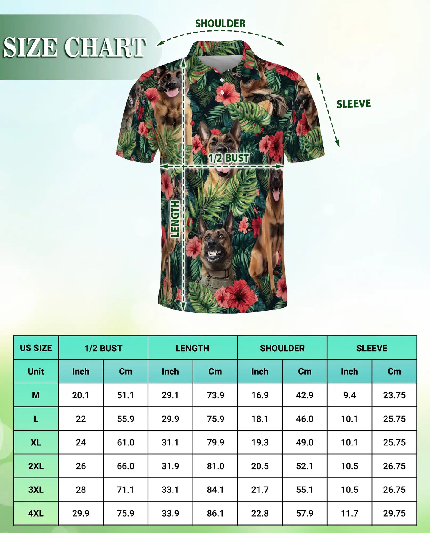 Belgian Malinois Tropical Polo Shirt | Netecom