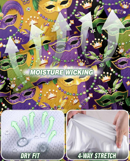 Mardi Gras Mask Sleeveless Polo Shirt for Women | Netecom