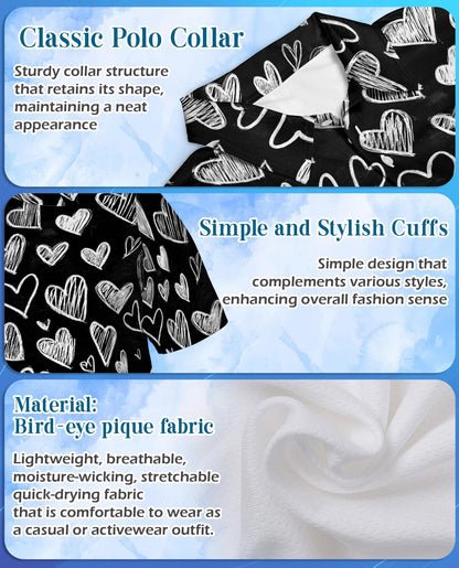 Love Heart Polo Shirt for Men – Romantic Valentine Style | Netecom