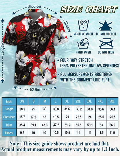 Matching Dog and Owner Hawaiian Shirts – Black Cat Tropical Beach Outfit