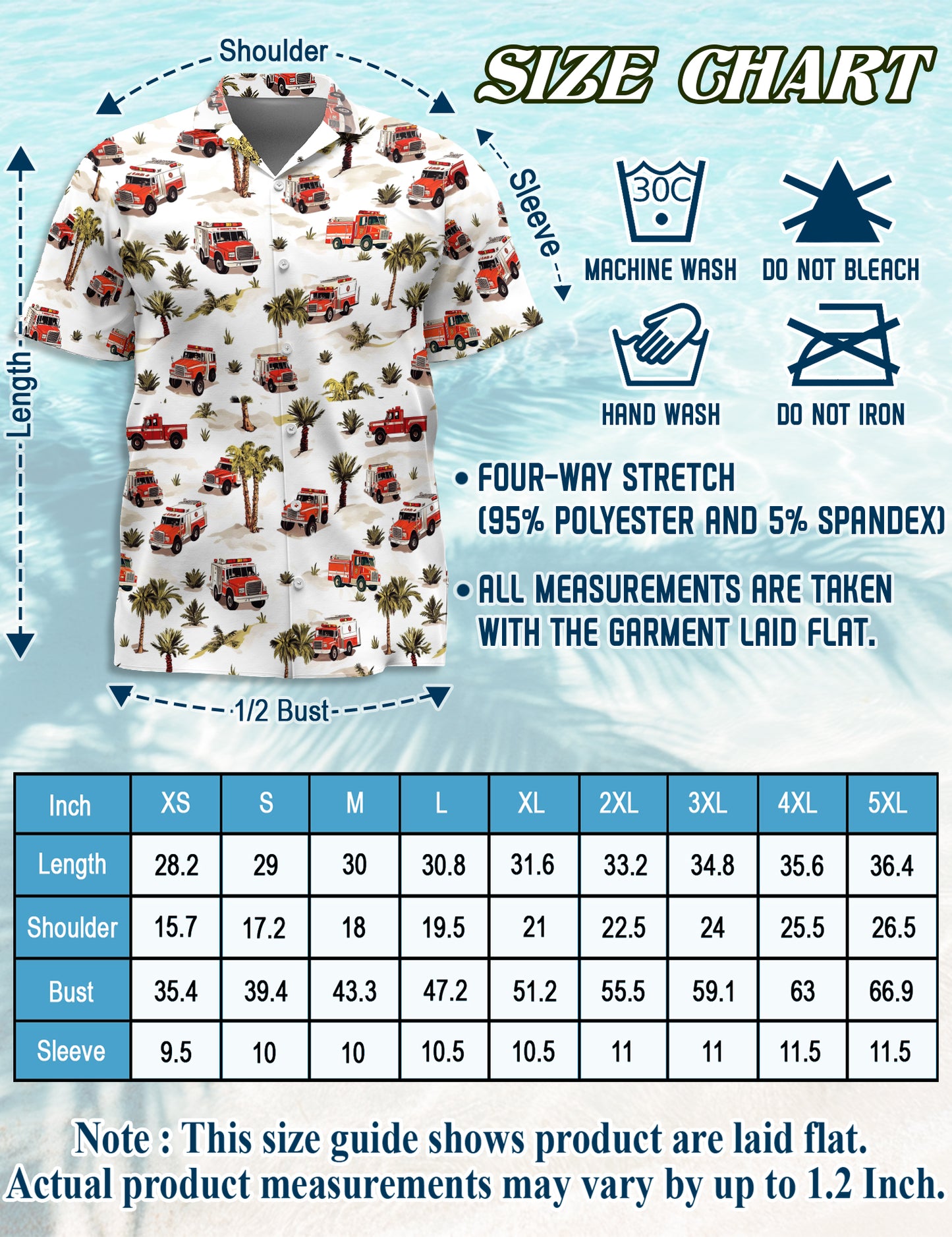 Netecom Matching Fire Truck Hawaiian Shirt for Dog and Owner, Aloha Summer Shirt, Firefighter Theme Button Down Outfit for Pet and Human, Beach Vacation Casual Wear