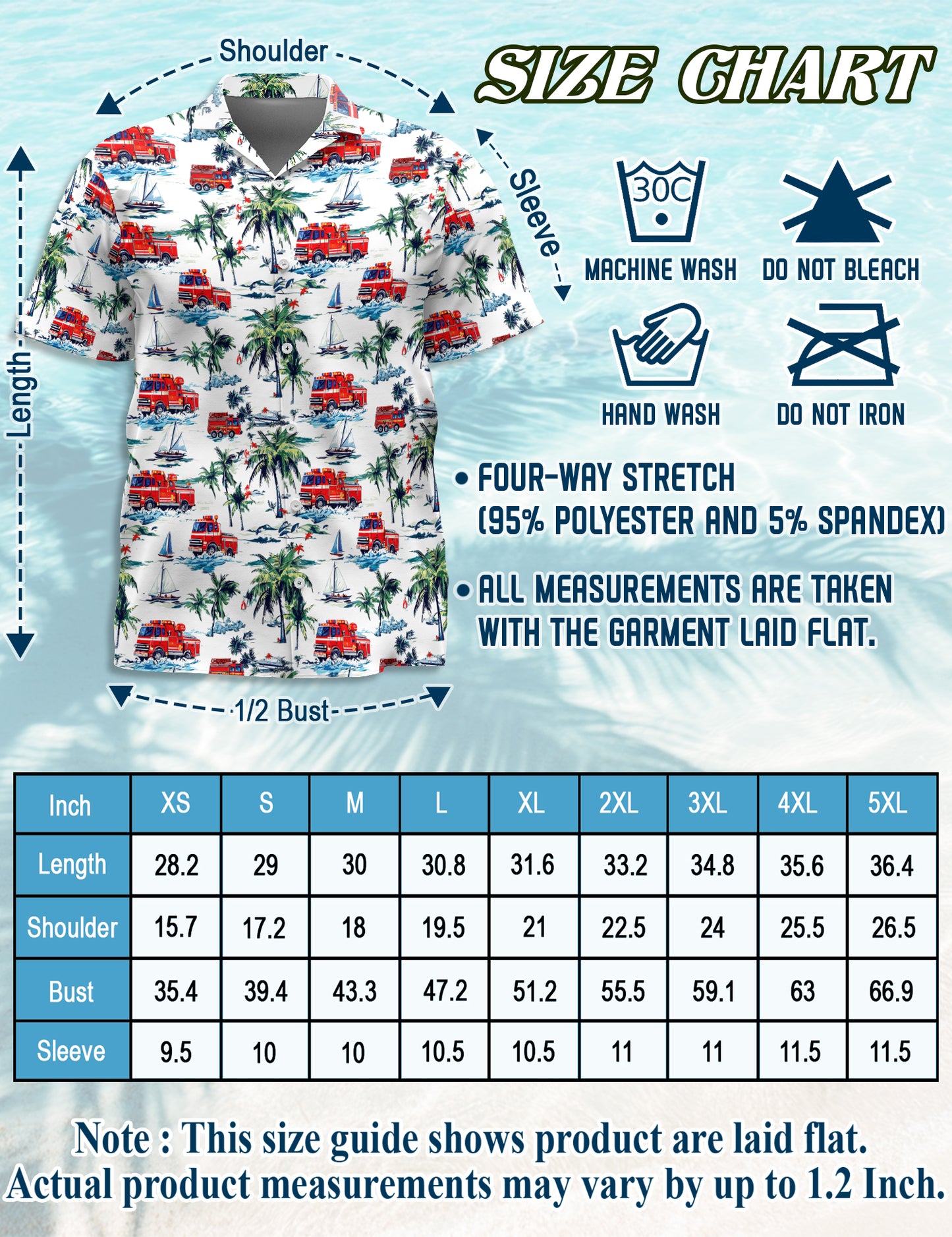 Netecom Matching Fire Truck Hawaiian Shirt for Dog and Owner, Friend of Firefighter Aloha Summer Shirt, Casual Button Down Style for Pet and Human