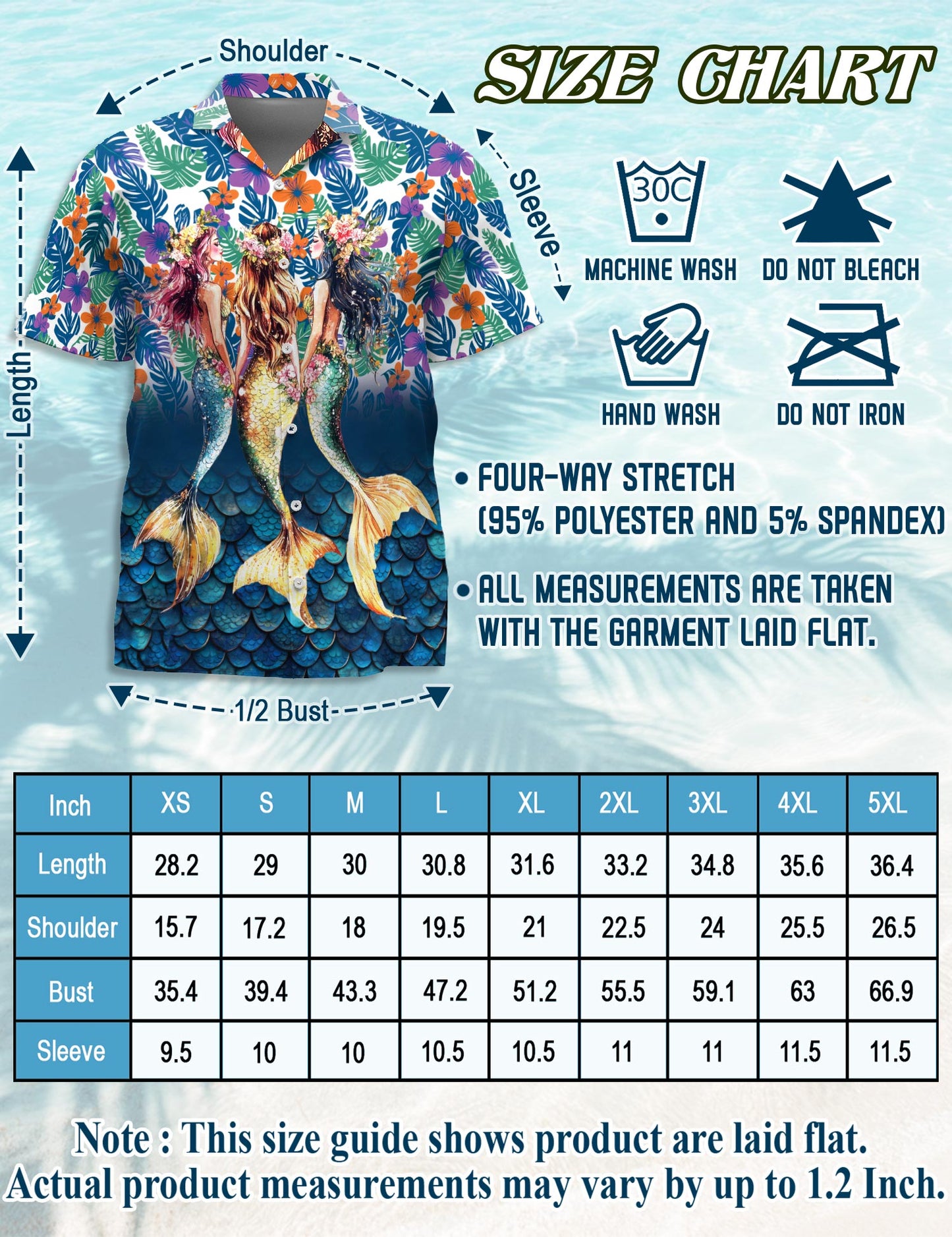Netecom Matching Mermaid Aloha Hawaiian Shirt for Dog and Owner, Ocean Theme Summer Button Down Shirt, Cute Pet and Human Matching Look, Relaxed Beach Vacation Casual Wear