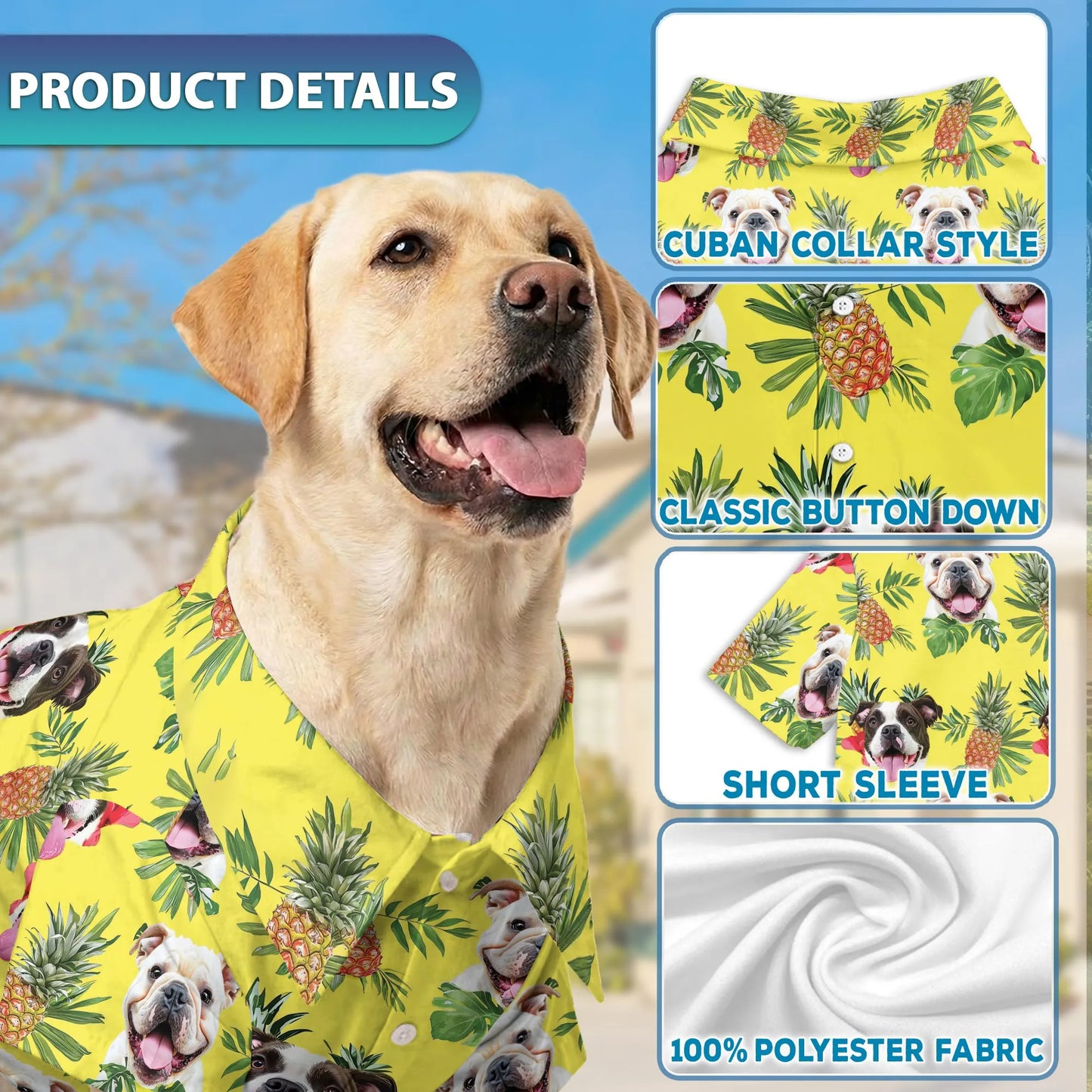 Funny English Bulldog Hawaiian Shirt – Breathable Summer Beach Outfit for Dogs and Owners