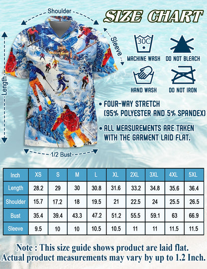 Netecom Matching Vintage Skiing Hawaiian Shirt for Dog and Owner, Aloha Summer Shirt, Retro Ski Print Outfit for Pet and Human, Beach Vacation Casual Wear