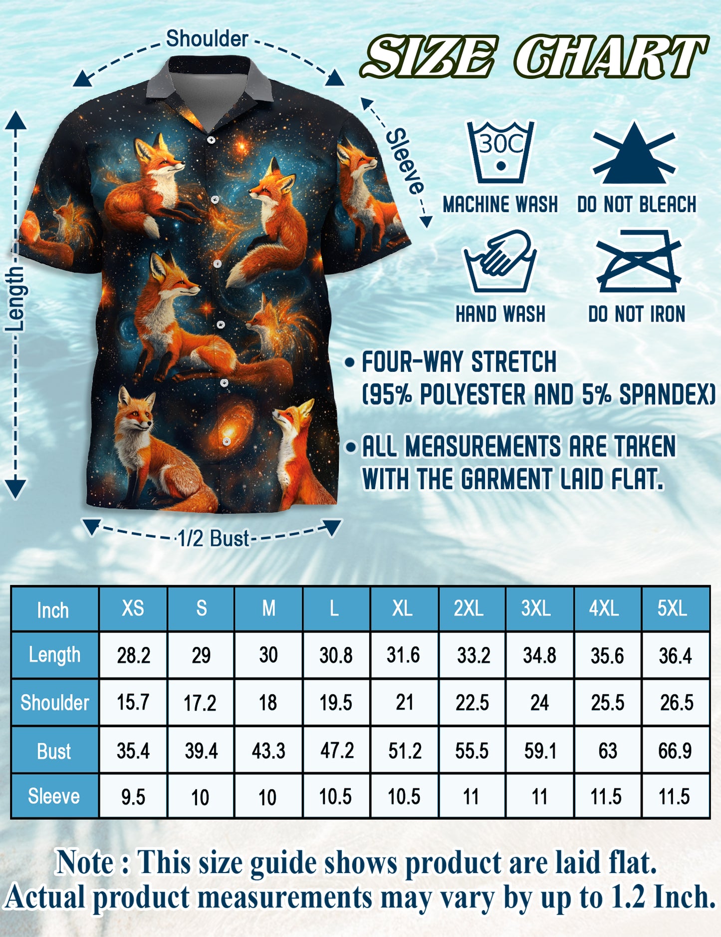 Netecom Matching Fox Starlight Hawaiian Shirt for Dog and Owner, Aloha Summer Shirt, Fox Night Sky Print Button Down Outfit for Pet and Human, Beach Vacation Casual Wear