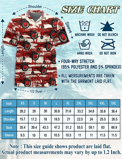 Netecom Matching Vintage Tractor Aloha Hawaiian Shirt for Dog and Owner, Aloha Summer Shirt, Retro Farm Tractor Print Outfit for Pet and Human, Beach Vacation Casual Wear