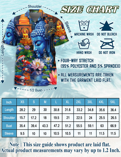 Netecom Matching Buddha Hawaiian Shirt for Dog and Owner, What You Think You Become Aloha Summer Shirt, Zen Print Button Down Outfit for Pet and Human, Beach Vacation Casual Wear