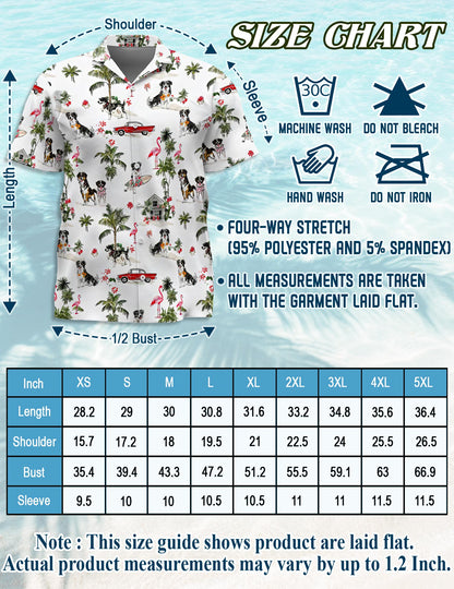 Netecom Matching Tropical Australian Shepherd Aloha Hawaiian Shirt for Dog and Owner, Aloha Summer Shirt, Dog Breed Tropical Print Outfit for Pet and Human, Beach Vacation Casual Wear