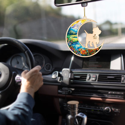 Netecom West Highland White Terrier Dog Memorial Suncatcher, Personalized Dog Christmas Ornament, Bereavement Gifts for Loss of Pet,  Dog Grief Gift, Dog Death Sympathy Gift Pet Loss Sun Catchers