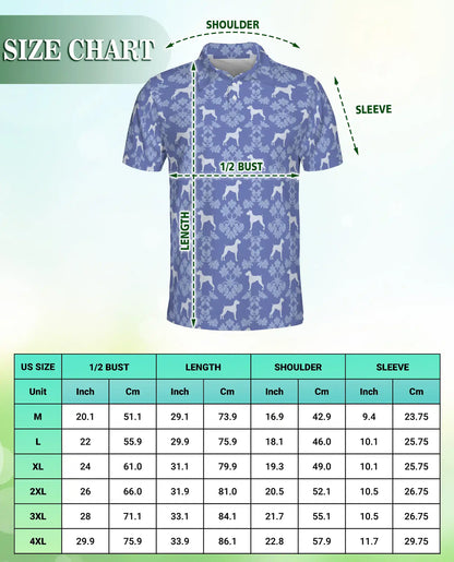 Dog Pattern Polo Shirt – Classic Blue Style | Netecom