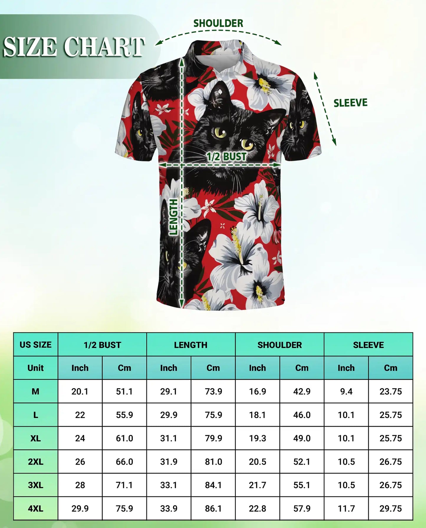 Black Cat Hawaiian Polo Shirt for Men | Netecom