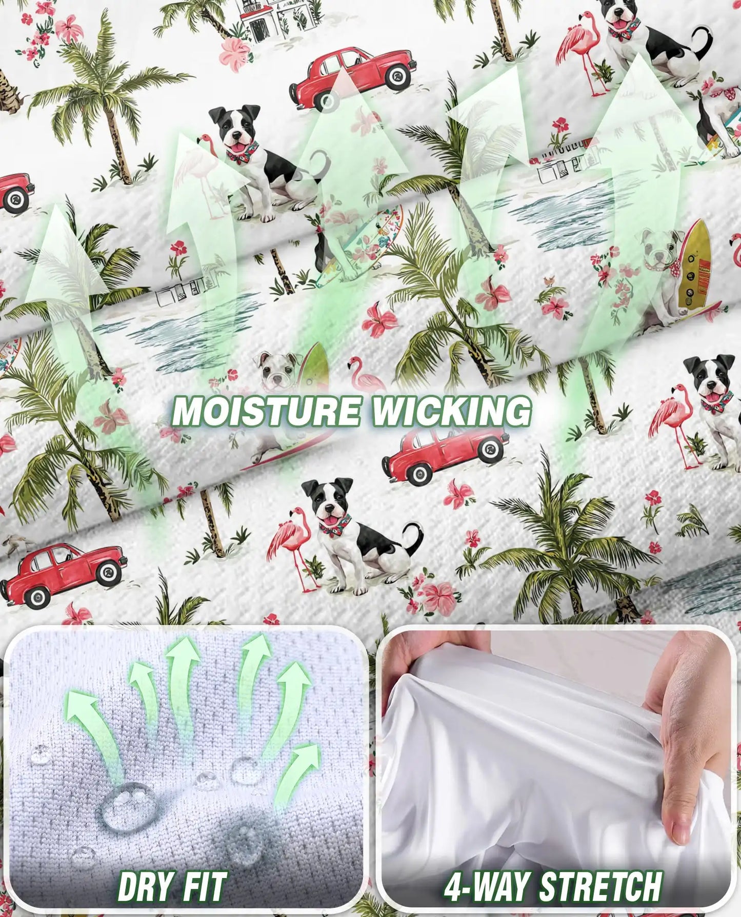 Boston Terrier Tropical Pattern Sleeveless Polo Shirt for Women | Netecom