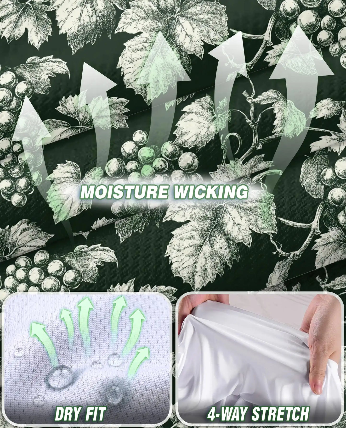 Grape And Vine Sleeveless Polo Shirt for Women – Elegant Botanical Style | Netecom