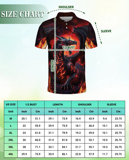 Fire Dragon Fantasy Polo Shirt | Netecom