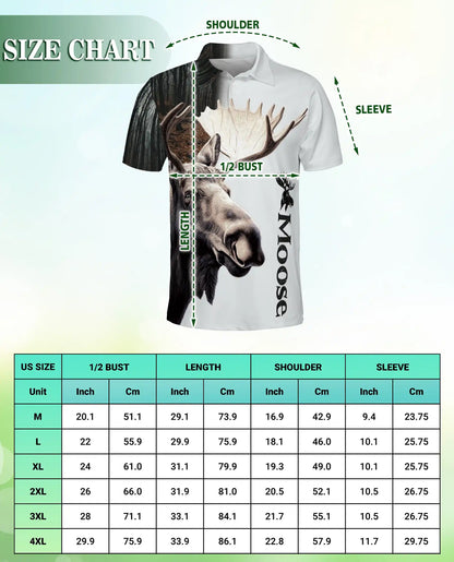 Moose Polo Shirt – Wildlife Forest Animal Print | Netecom